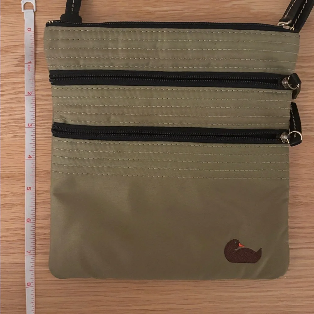 Dooney & Bourke Olive Green Crossbody Nylon Bag with Duck Accent - Picture 6 of 8